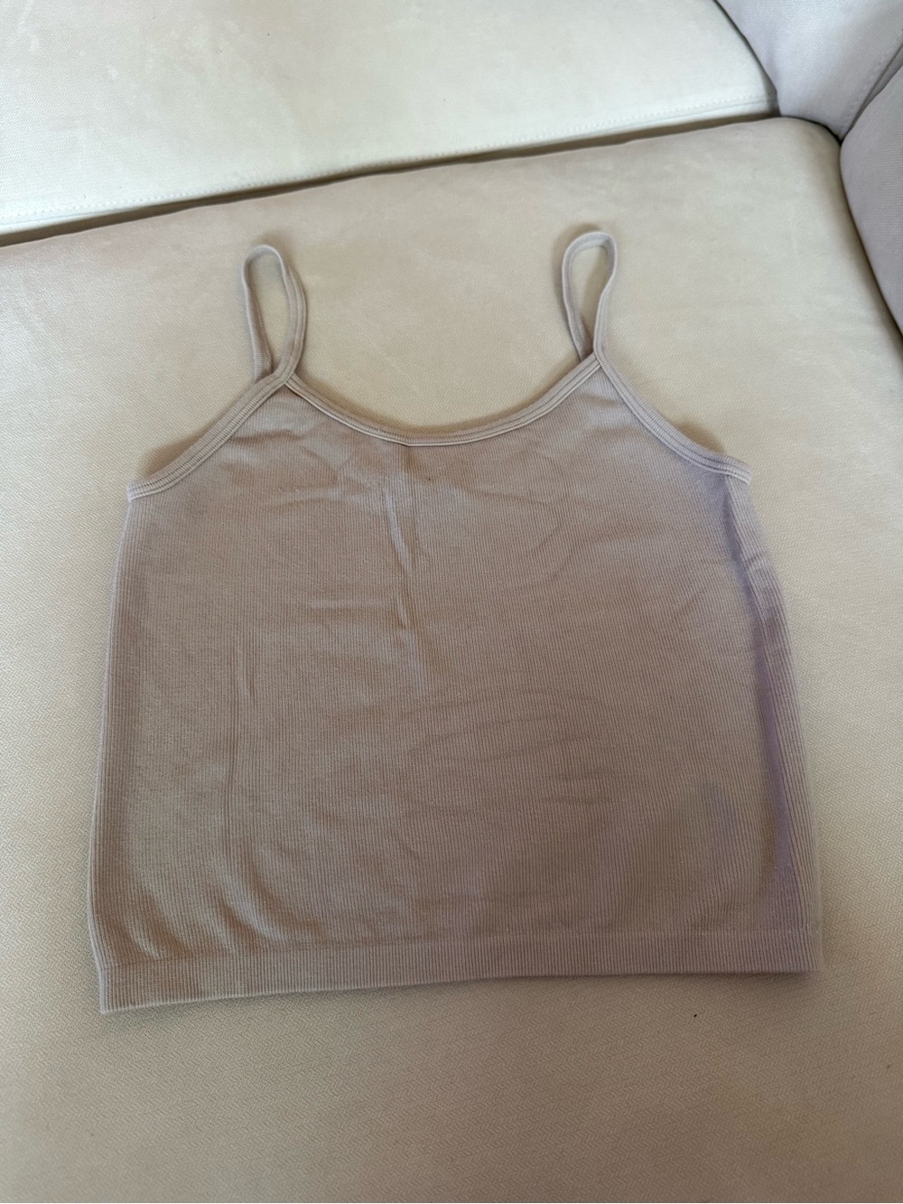 Zara Taupe cream Ribbed Spaghetti Strap Camisole